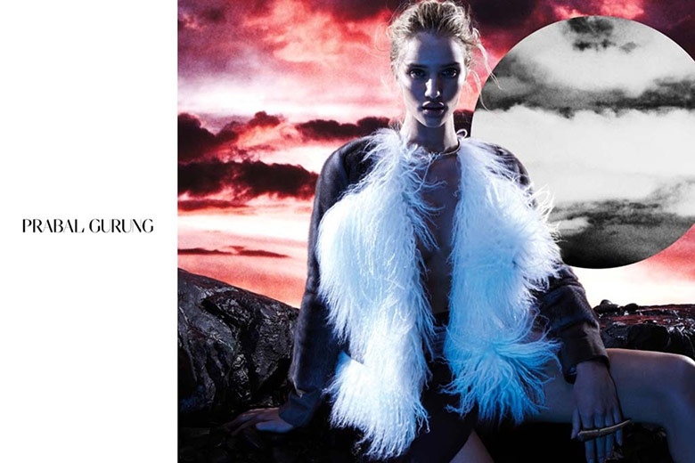 Rosie Huntington Whiteley for Prabal Gurung F W 14 15 The