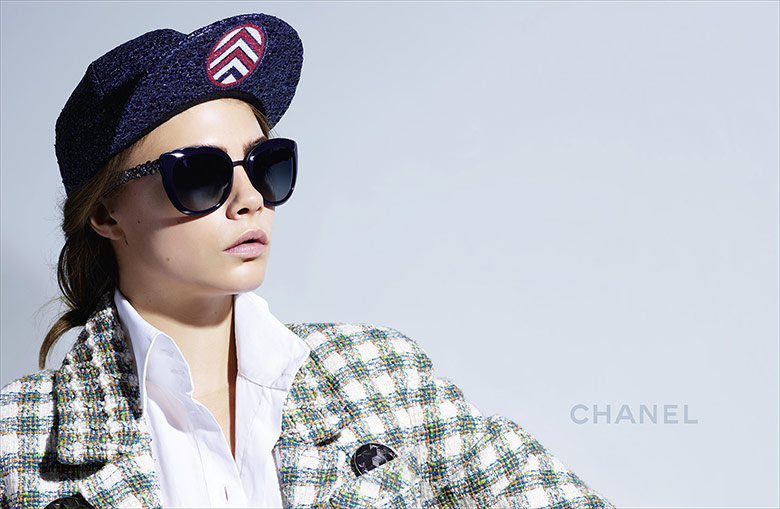 Indica Ondraaglijk Verplicht Cara Delevingne by Karl Lagerfeld for Chanel Eyewear Spring 2016 | The  Fashionography