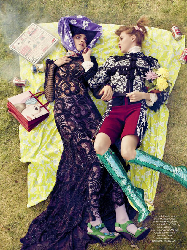 Lindsey Wixson & Magda Laguinge by Sebastian Faena for CR Fashion Book ...