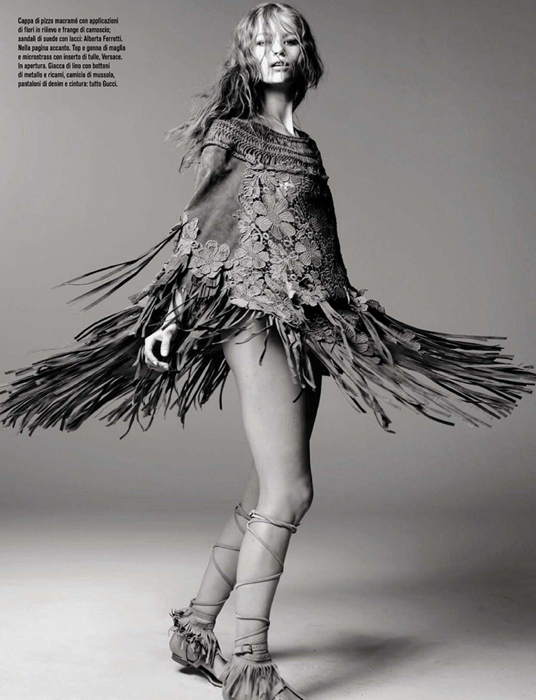 Hollie-May Saker stars in Vogue Italia January 2015 | The Fashionography