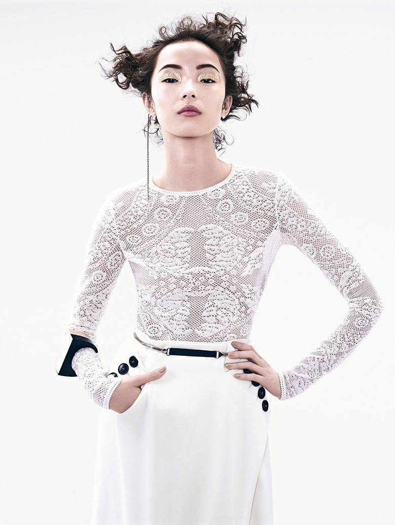 Xiao Wen Ju by Sharif Hamza for Vogue China June 2015 | The Fashionography