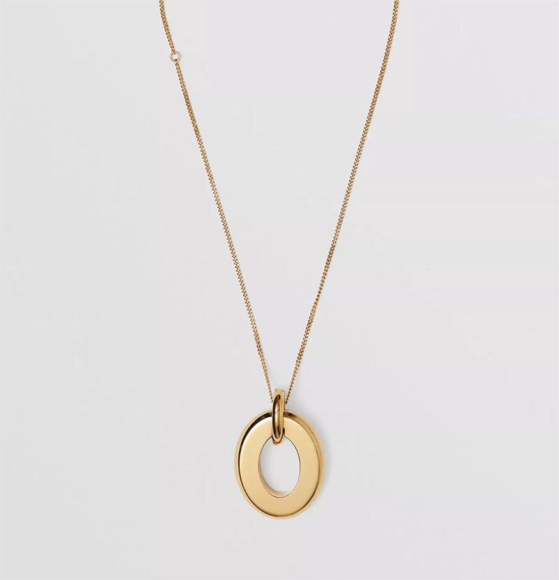 Burberry Gold-Plated Cut-Out Detail Necklace