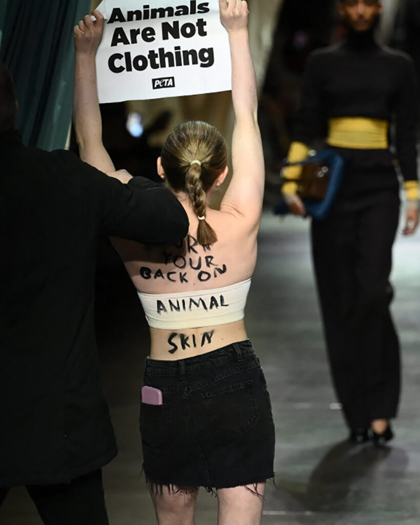 Activists Rally Against Fur Targeting Max Mara, Fendi at Milan Fashion Week.