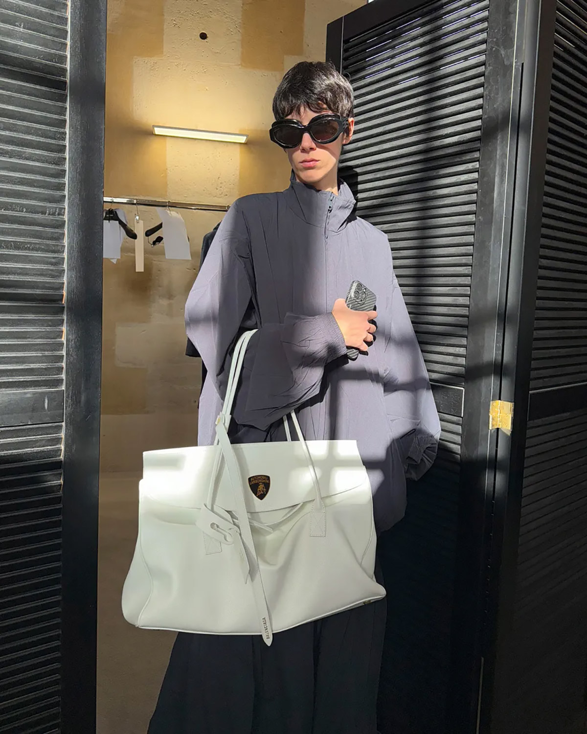 Balenciaga X Lamborghini Handbag White