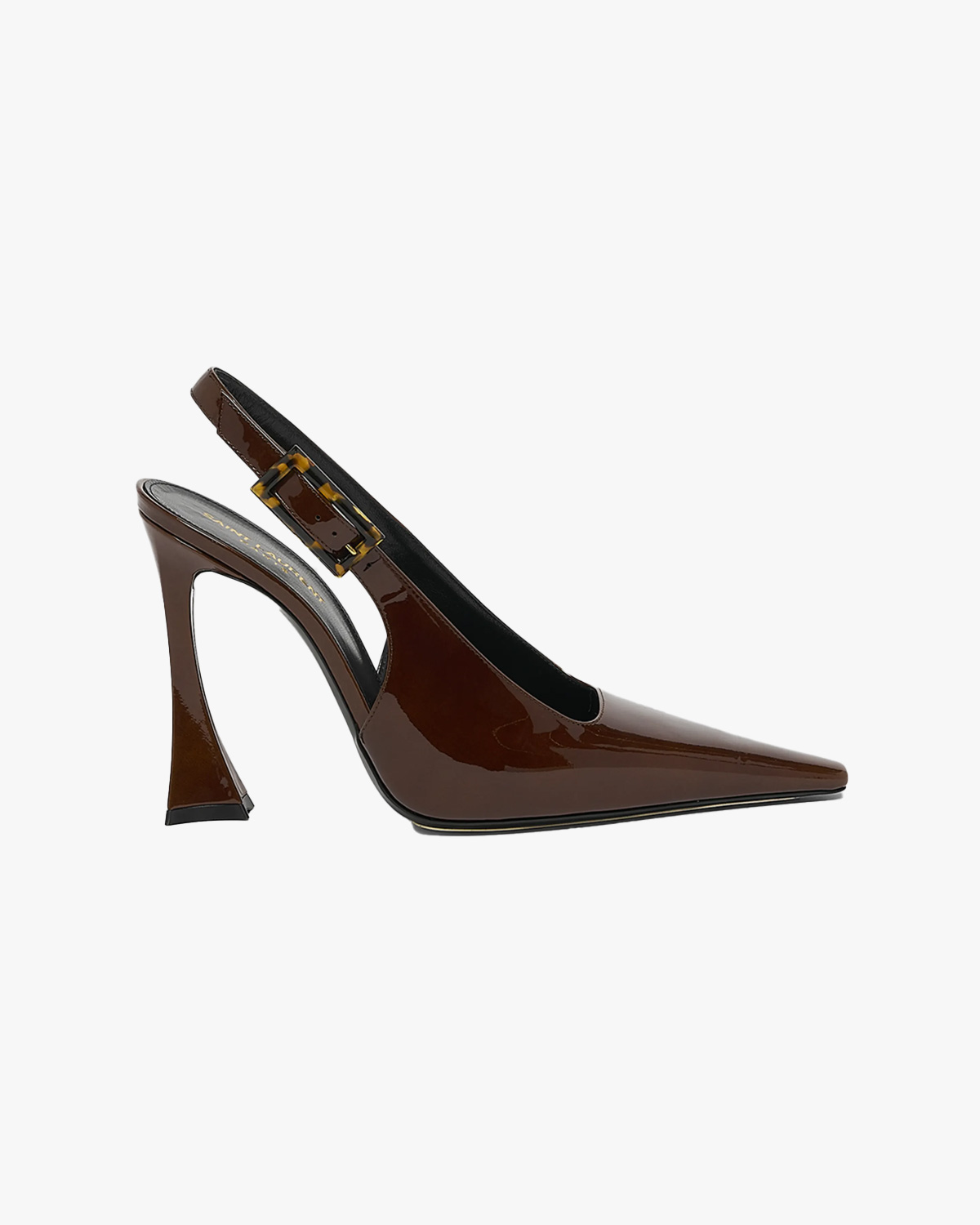 Saint Laurent Stone Glossy Slingback Pumps