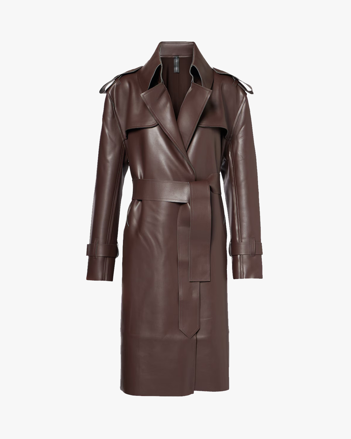 Norma Kamali Faux Leather Trench Coat