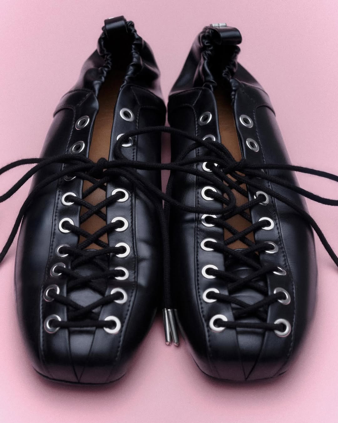 The Sustainable Sophistication of GANNI’s Lace-Up Ballerinas