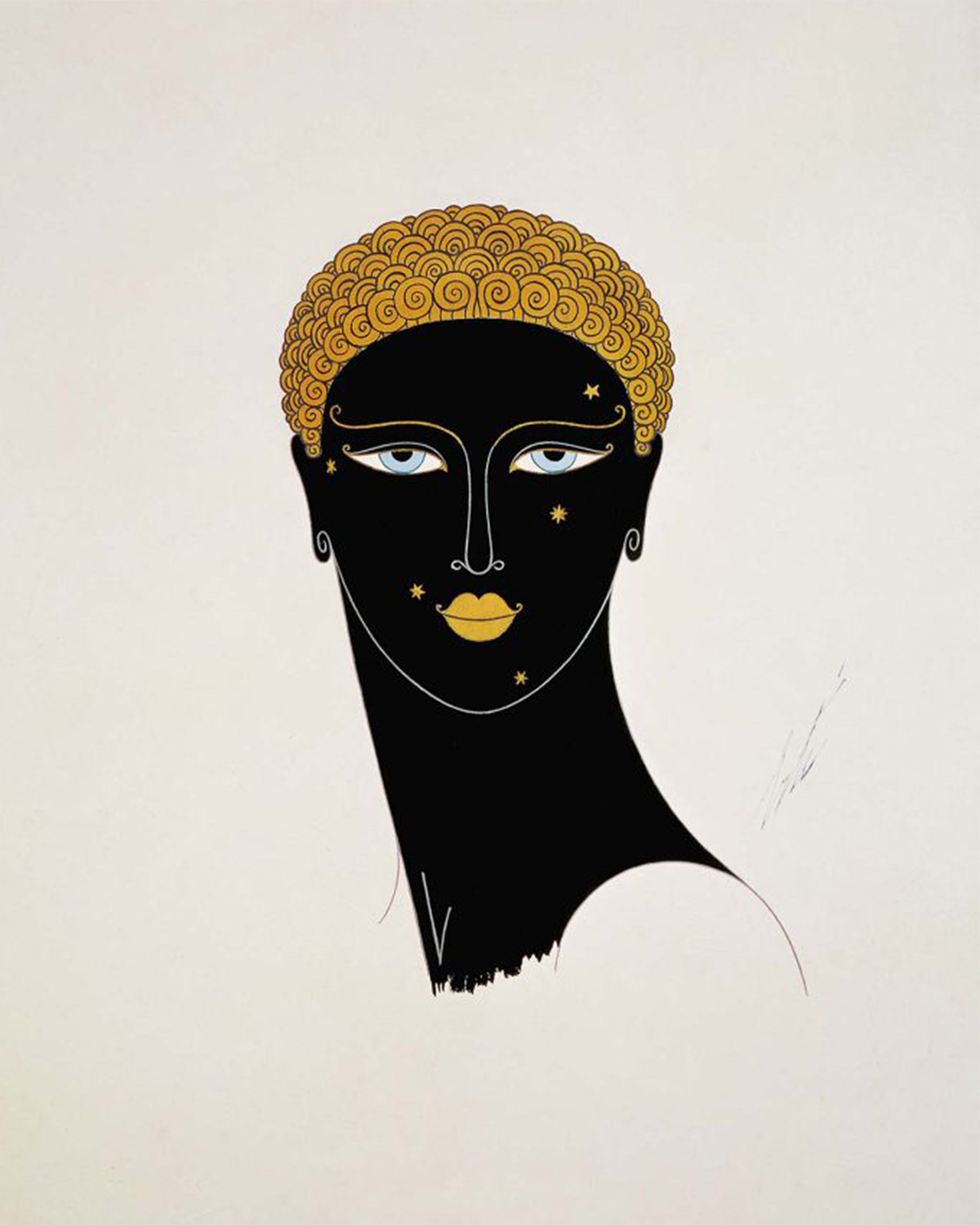 Erté (Romain de Tirtoff), ‘The Queen of Sheba’ (mannequin head for Pierre Imans), 1927. Franco Maria Ricci Collection | Source: MAD Paris