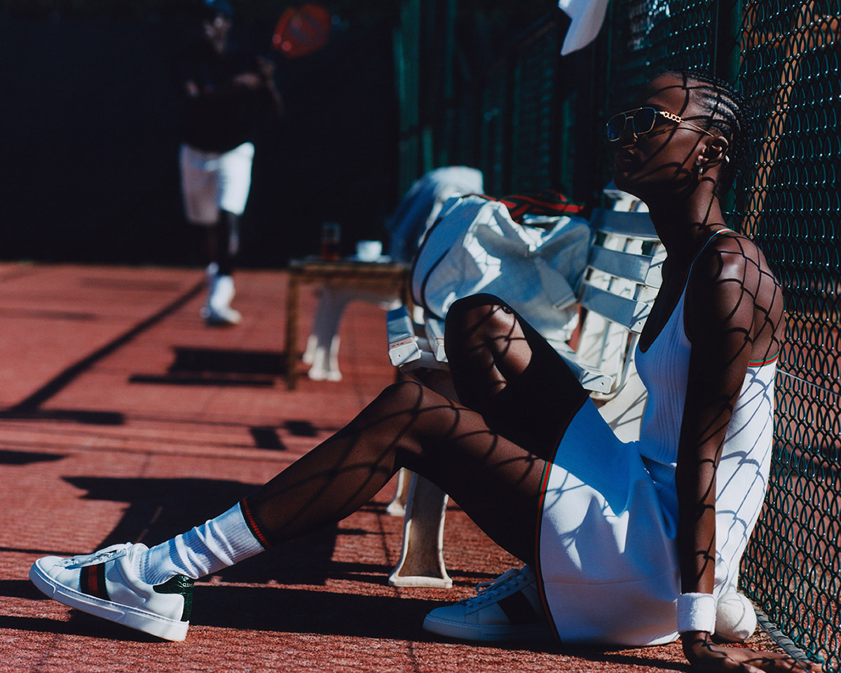 Gucci’s tennis-inspired collection merges 1970s heritage with contemporary aesthetics, highlighted by a standout racket designed with HEAD.
