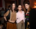 Sydney Lemmon (L) and Sarah Paulson (C) attend Miu Miu Tales & Tellers Dinner on May 09, 2025 in New York City
