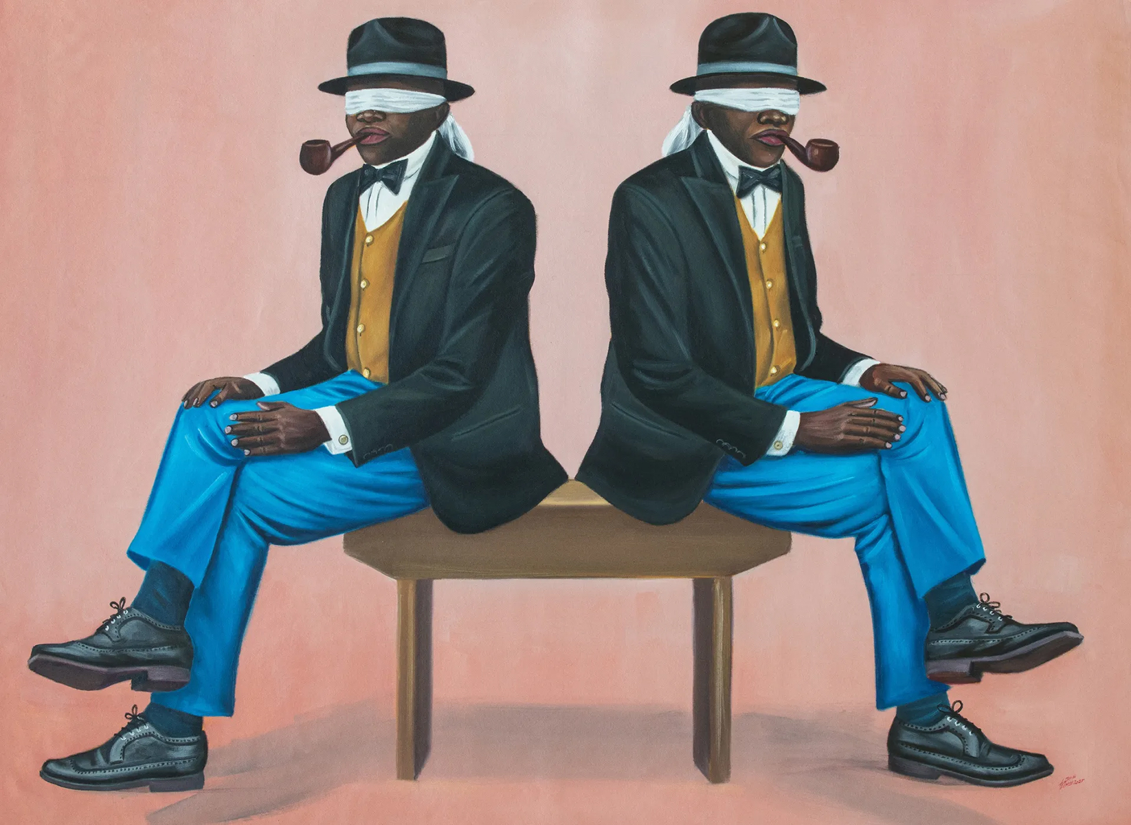 Artist Zumba Luzamba’s solo exhibition "Angalia Kwa Karibu (Look Close)" at Kristin Hjellegjerde Gallery | Source: Zemba Luzamba