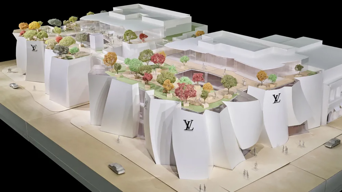 An architectural model of the Louis Vuitton flagship planned for Beverly Hills, California | Source: Louis Vuitton