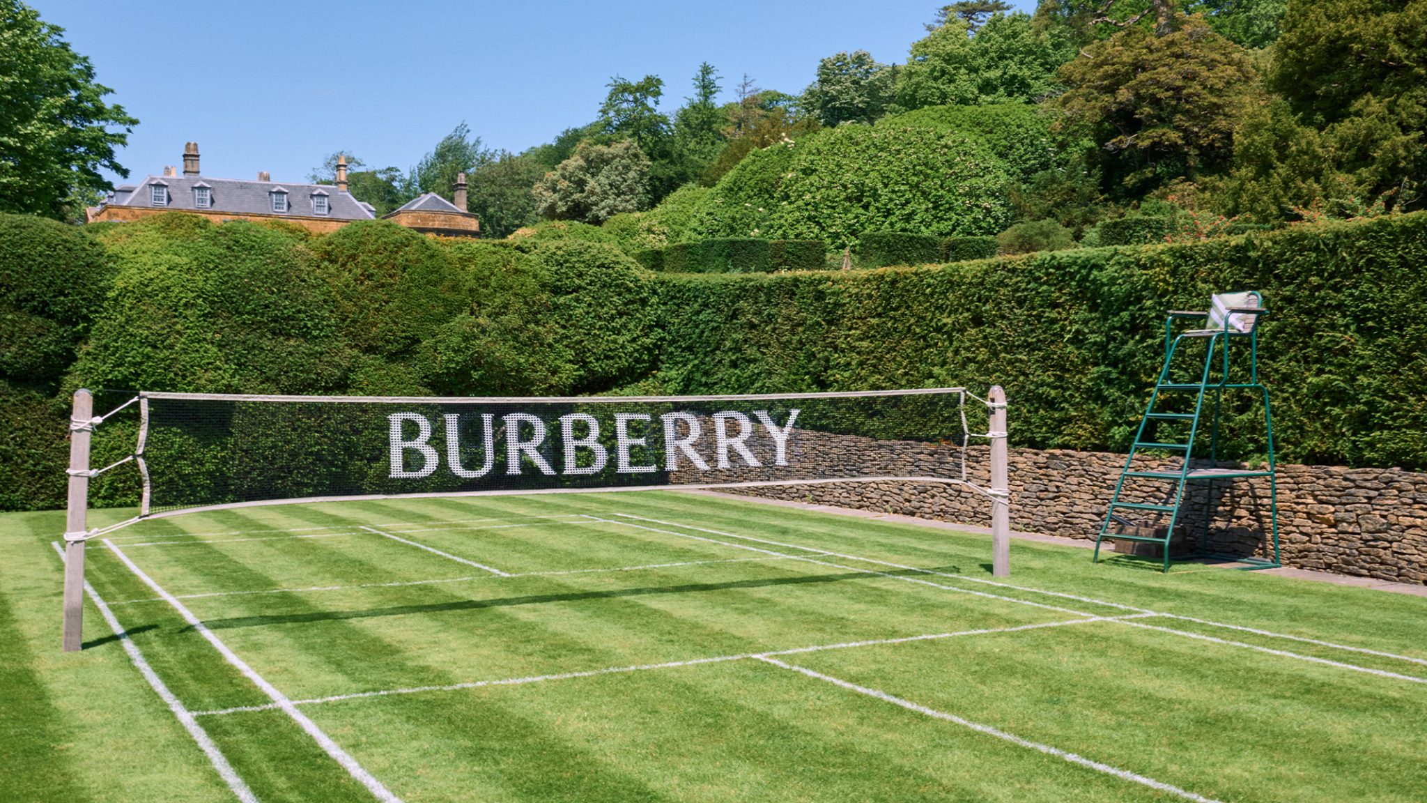 Burberry's new badminton court at The Newt | Courtesy of Burberry