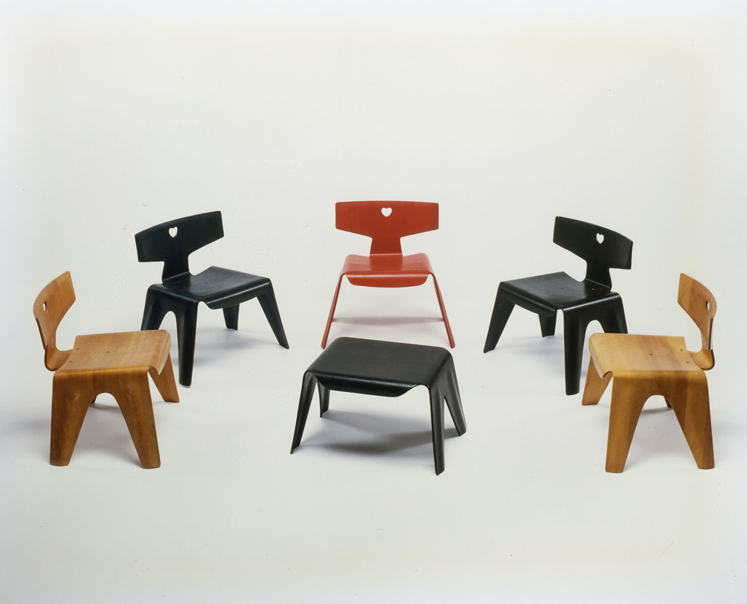 Children's Chairs & Stool designed by Charles and Ray Eames | Source: @eamesoffice