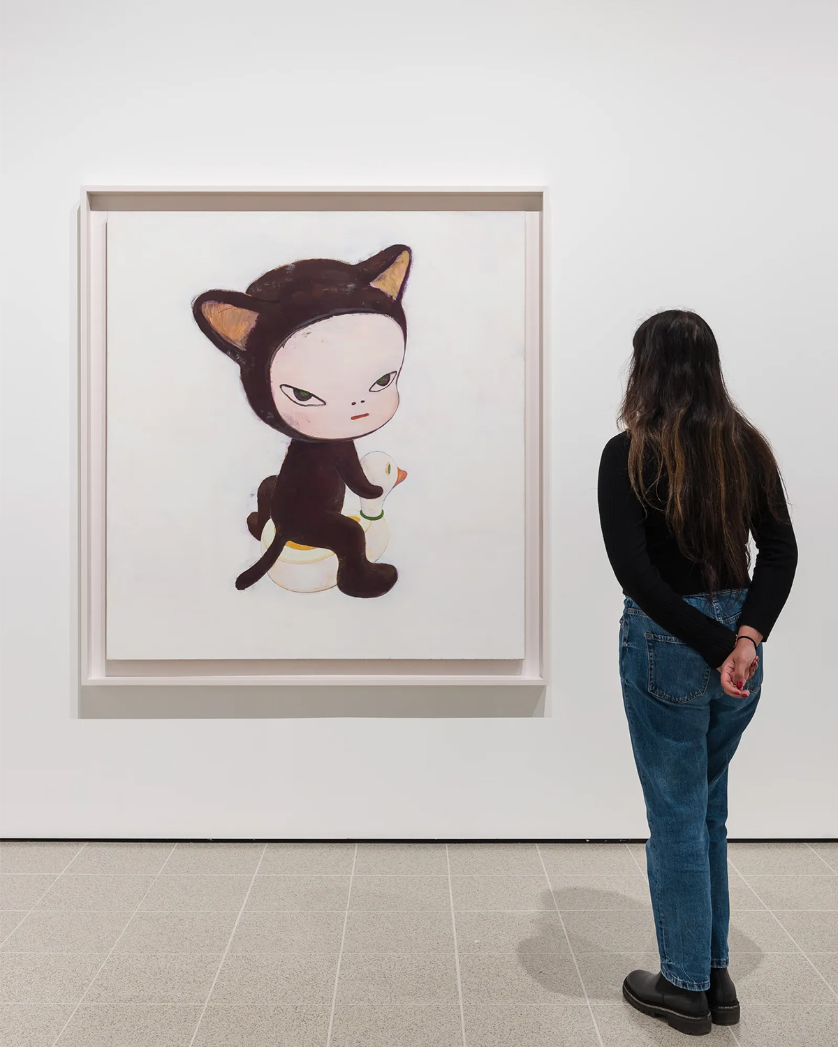 Installation view of Yoshitomo Nara. Harmless Kitty, 1994 | Photo by Mark Blower | Source: Hayward Gallery